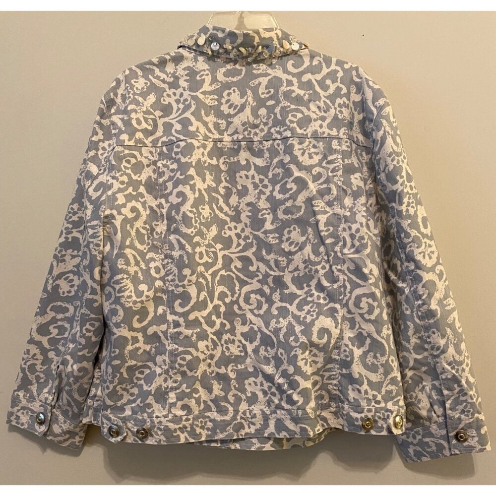 Ruby Rd. Light Blue White Jacket Button Closures … - image 2